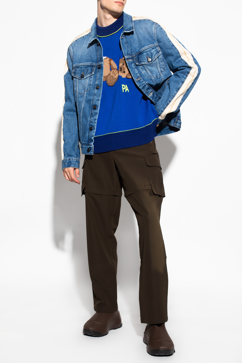 Denim jacket with side stripes Palm Angels Denim jacket with side stripes Palm Angels